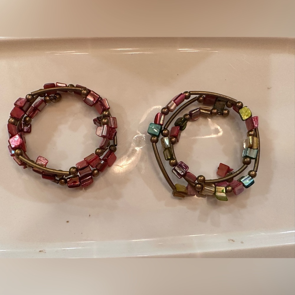 Wire beaded wrap bracelet